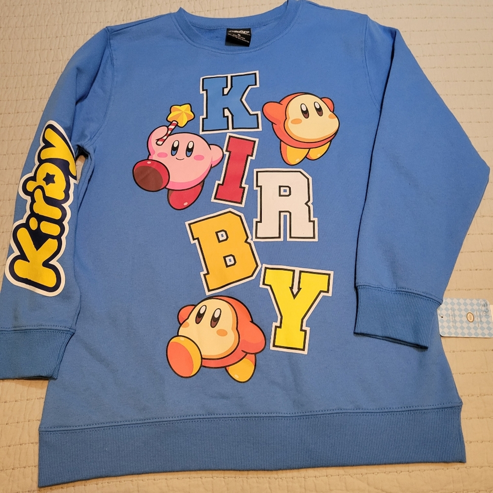 Kirby Nintendo Youth Unisex Size Extra Large Blue NWT
